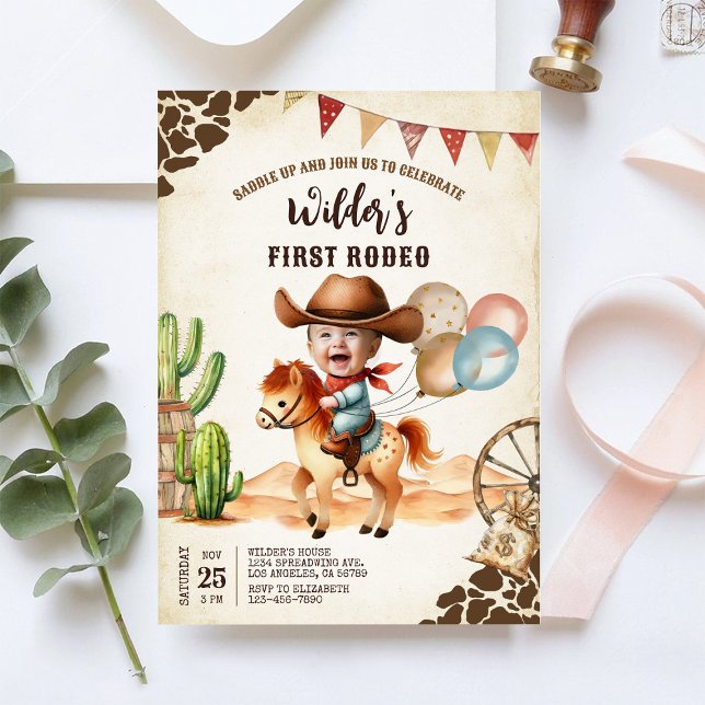Invitación de cumpleaños número 1 al primer rodeo  (Subido por el creador)