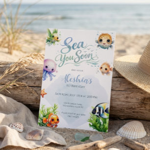 Invitación de cumpleaños número 1 Bajo el Mar