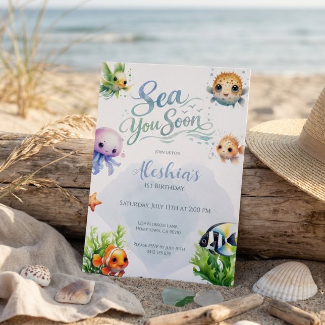 Invitación de cumpleaños número 1 Bajo el Mar (Subido por el creador)