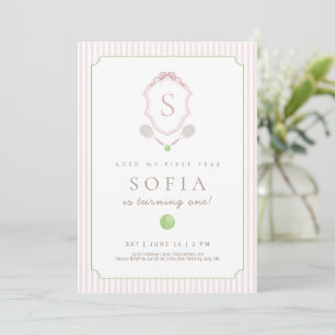 Invitación de cumpleaños número 1 con cresta de te