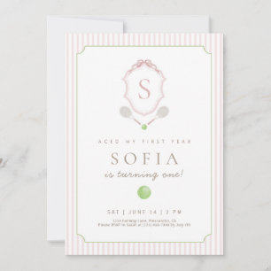 Invitación de cumpleaños número 1 con cresta de te