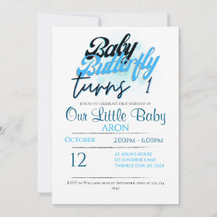 invitación de cumpleaños número 1 con tema de mari