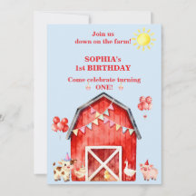 Invitación de cumpleaños número 1 de Animales de g