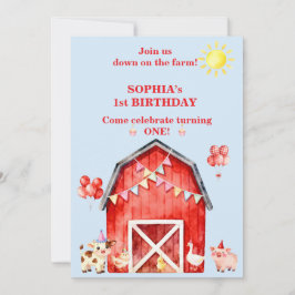 Invitación de cumpleaños número 1 de Animales de g