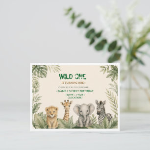 Invitación de cumpleaños número 1 de Animales de S