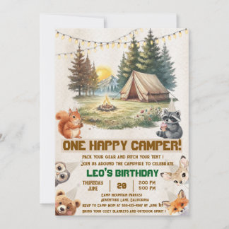 Invitación de cumpleaños número 1 de animales del 