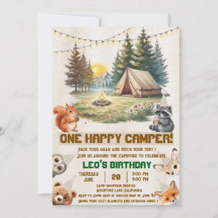 Invitación de cumpleaños número 1 de animales del 
