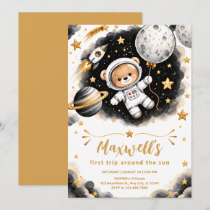 Invitación de cumpleaños número 1 de astronauta ne