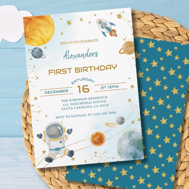 Invitación de cumpleaños número 1 de Astronauta Ni (Subido por el creador)