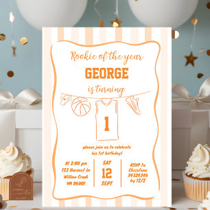 Invitación de cumpleaños número 1 de baloncesto di