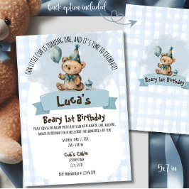 Invitación de cumpleaños número 1 de Beary