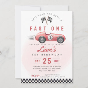Invitación de cumpleaños número 1 de Coche Antiguo