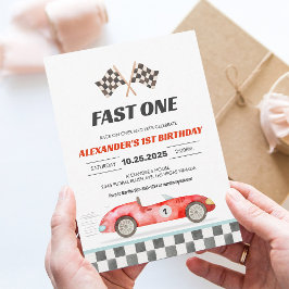 Invitación de cumpleaños número 1 de Coche de carr