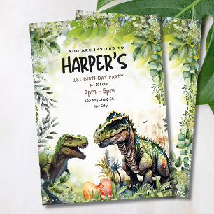 invitación de cumpleaños número 1 de Dinosaurio, D
