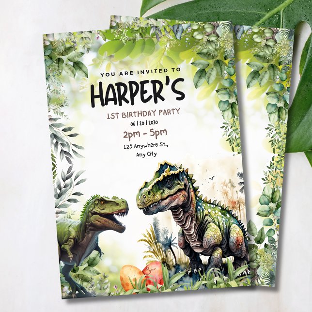 invitación de cumpleaños número 1 de Dinosaurio, D (Subido por el creador)