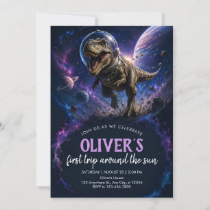 Invitación de cumpleaños número 1 de Dinosaurio Ru
