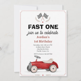 Invitación de cumpleaños número 1 de Fast One Race