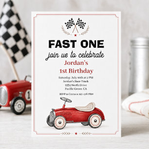 Invitación de cumpleaños número 1 de Fast One Race