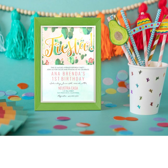Invitación de cumpleaños número 1 de Fiesta Cactus (Subido por el creador)