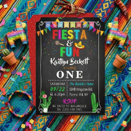 Invitación de cumpleaños número 1 de Fiesta Mexica