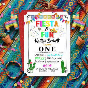 Invitación de cumpleaños número 1 de Fiesta Mexica