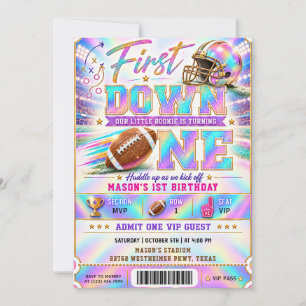 Invitación de cumpleaños número 1 de fútbol americ