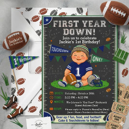 Invitación de cumpleaños número 1 de fútbol americ