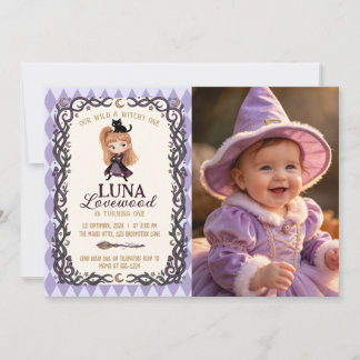 Invitación de cumpleaños número 1 de Gato Negro Br