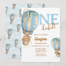 Invitación de Cumpleaños número 1 de Globo Aerostá