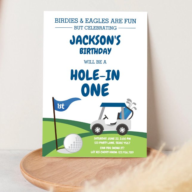 Invitación de cumpleaños número 1 de golf Hole In  (Subido por el creador)
