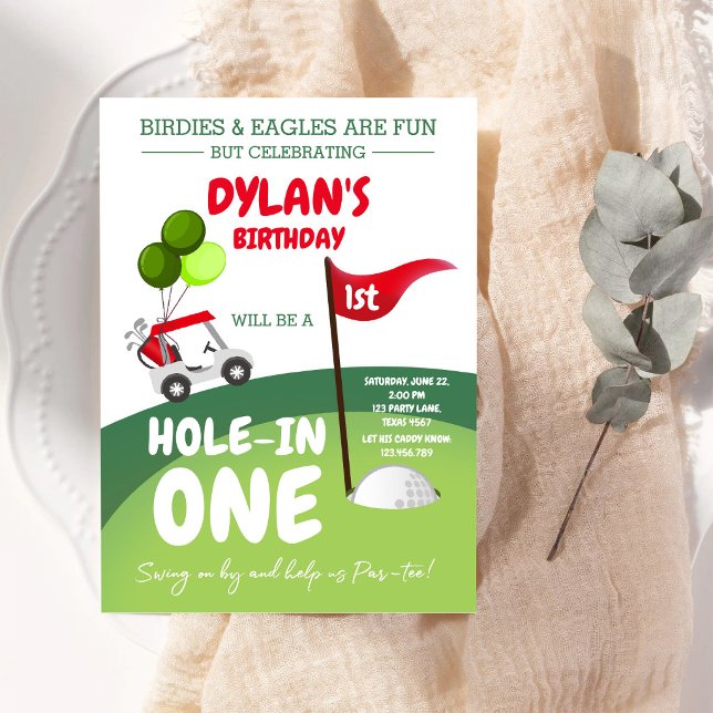 Invitación de cumpleaños número 1 de golf Hole In  (Subido por el creador)