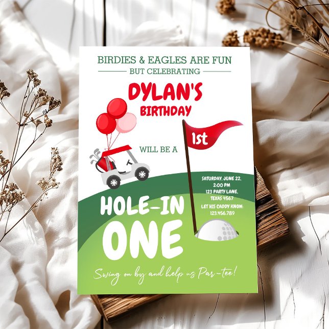 Invitación de cumpleaños número 1 de golf Hole In  (Subido por el creador)