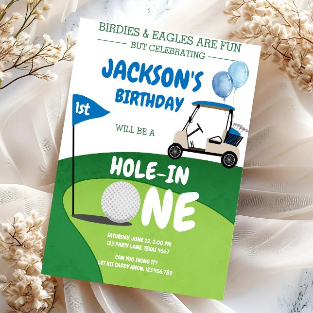 Invitación de cumpleaños número 1 de golf Hole In  (Subido por el creador)