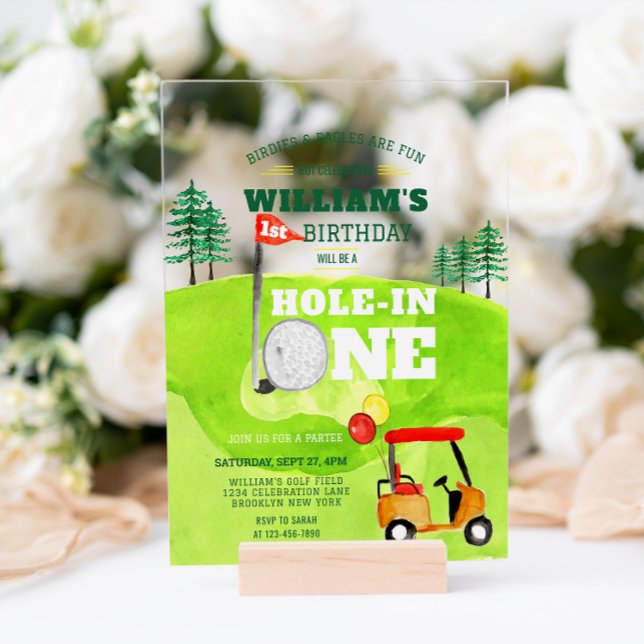 Invitación de cumpleaños número 1 de golf Hole in  (Subido por el creador)