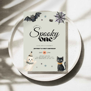 Invitación de cumpleaños número 1 de Halloween esp