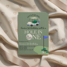 Invitación de cumpleaños número 1 de Hole in ONE G
