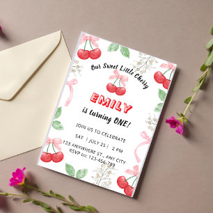 Invitación de cumpleaños número 1 de la niña con l
