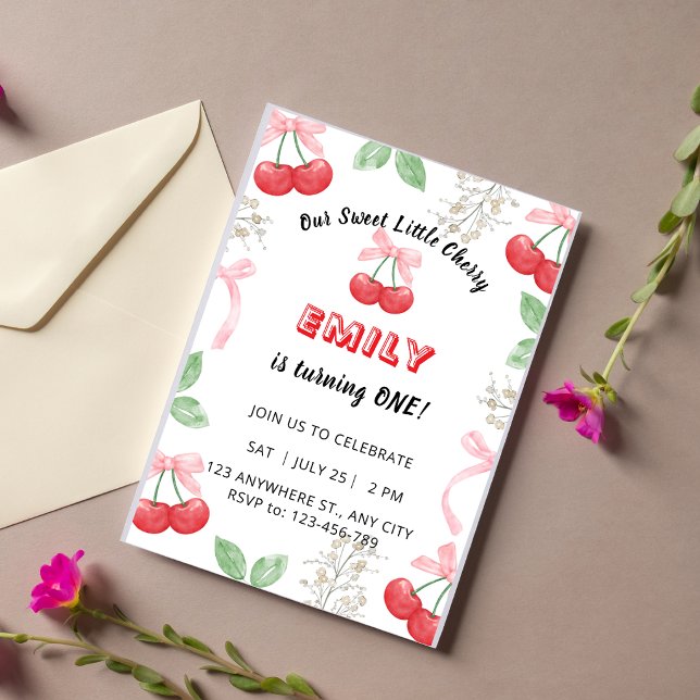 Invitación de cumpleaños número 1 de la niña con l (Subido por el creador)