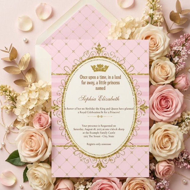 Invitación de cumpleaños número 1 de la princesa É (Subido por el creador)