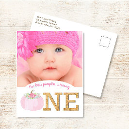 Invitación de cumpleaños número 1 de Little Pumpki