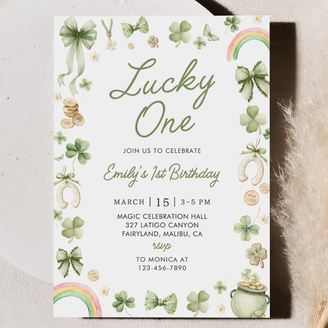 Invitación de cumpleaños número 1 de Lucky One día (Subido por el creador)