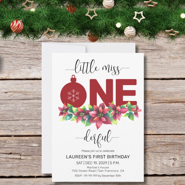 Invitación de cumpleaños número 1 de Navidad Littl (Subido por el creador)