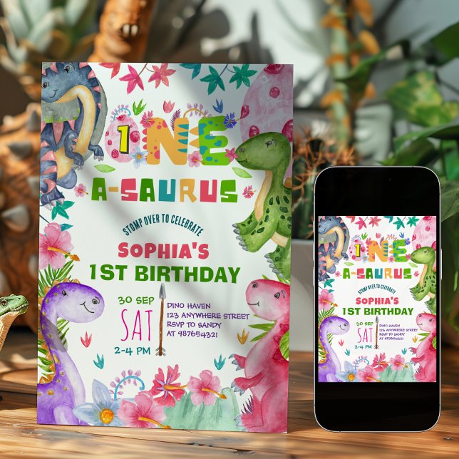 Invitación de cumpleaños número 1 de niña linda di (Subido por el creador)