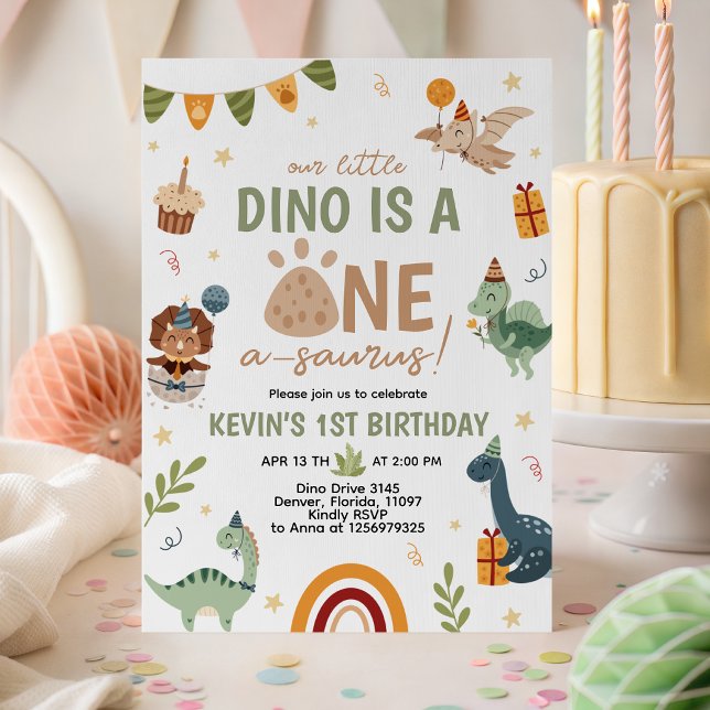Invitación de cumpleaños número 1 de ONE-a-saurus  (Subido por el creador)