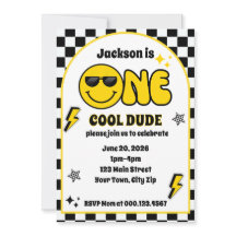 Invitación de cumpleaños número 1 de One Cool Dude
