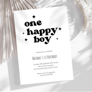 Invitación de cumpleaños número 1 de One Happy Boy