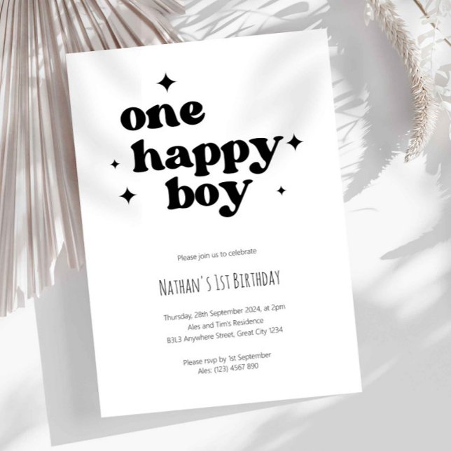 Invitación de cumpleaños número 1 de One Happy Boy (Subido por el creador)