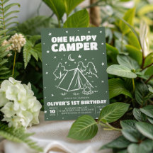 Invitación de cumpleaños número 1 de One Happy Cam