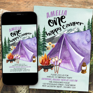 Invitación de cumpleaños número 1 de One Happy Cam