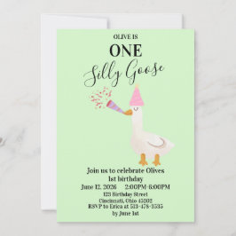 Invitación de cumpleaños número 1 de One Silly Goo